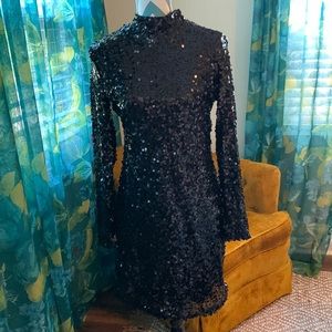 Never Worn Black Sequin Short Cocktail Dress, H&M, Medium